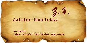 Zeisler Henrietta névjegykártya